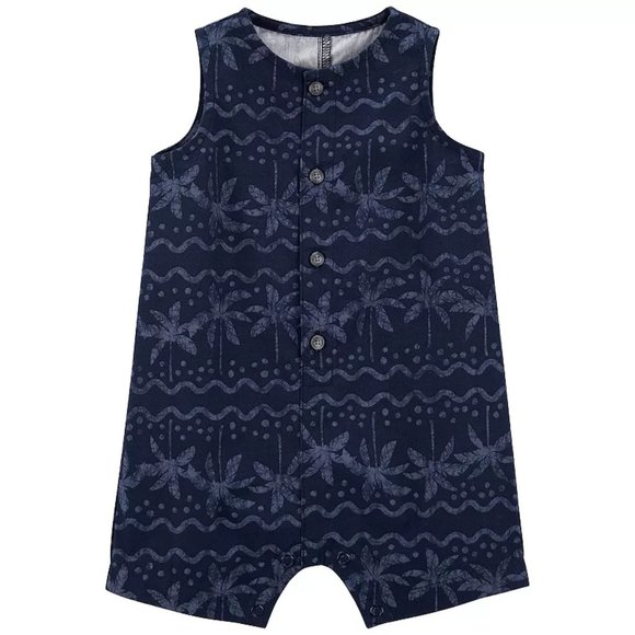 Carter's Other - Baby Boy Carter's Printed Navy Button-Front Romper/NWT/3M